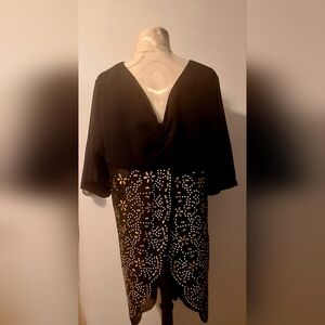 Black and Gold Embellished Women's Top